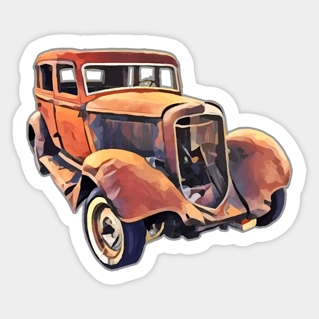 Old Rusty Car Sticker by Bespired